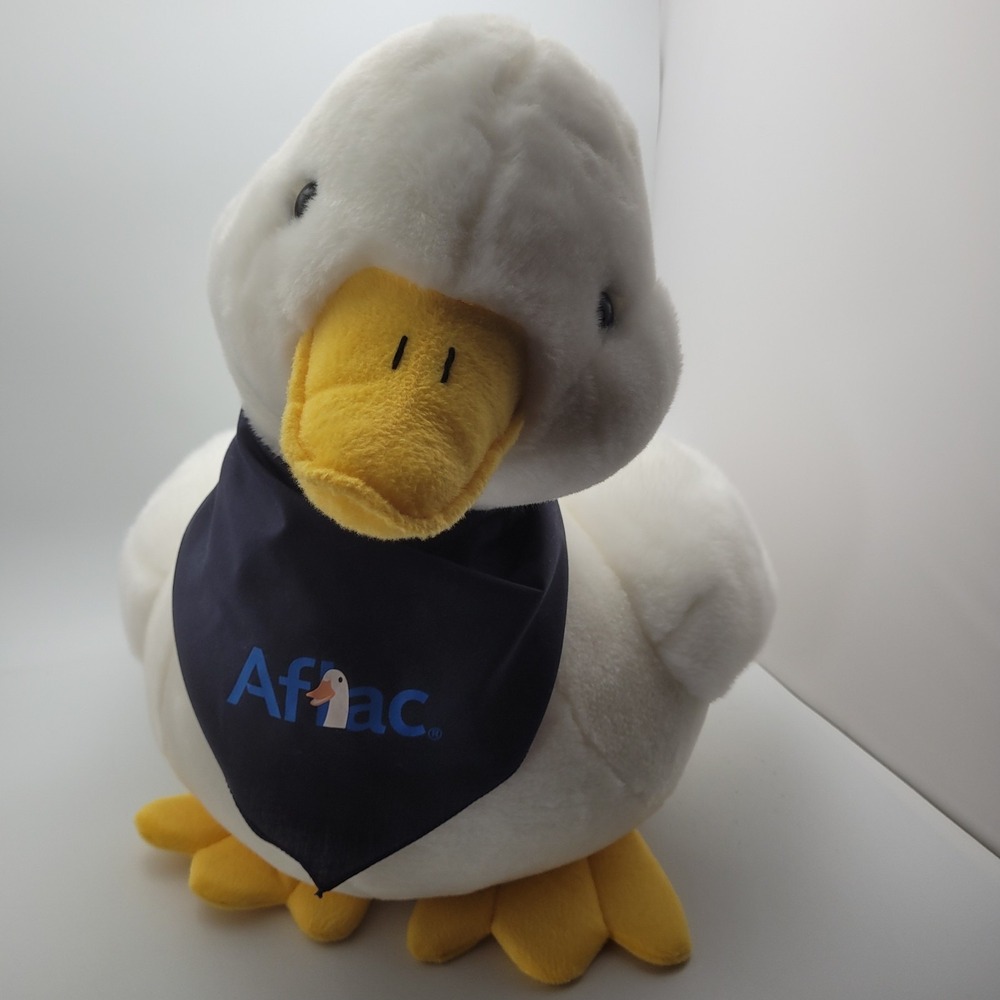 AFLAC Duck Talking Plush Stuffed Animal Jumbo Huge Blue Bandana working